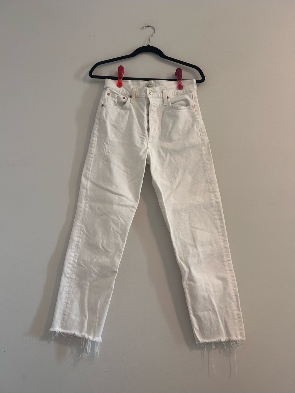 Citizens Of Humanity White Straight Leg Jeans